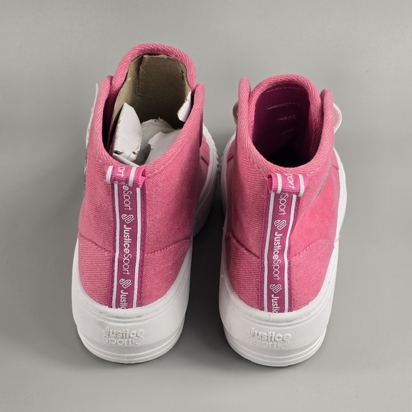 Justice Sport Pink High Top Sneakers Size 4 - Picture 5 of 7